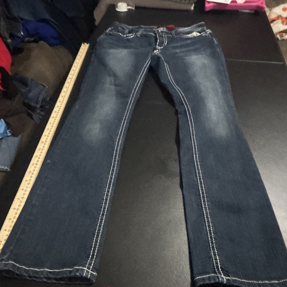 Zanadi Girls Jeans Blue Denim Bootcut Embroidered Size 14 Wester Ranch